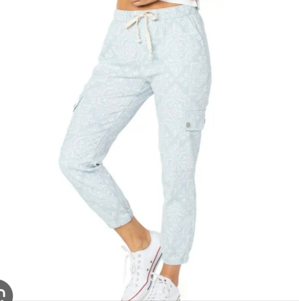 Pink Celebrity Light Blue Patterned Jogger Pants_M 7-8